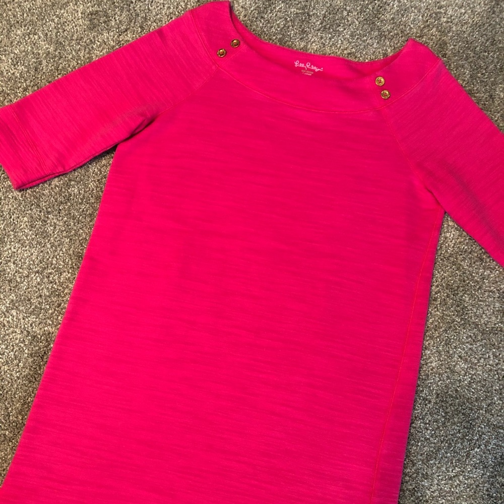 LIlly Pulitzer dress: Large, 3/4 sleeve, boatneck